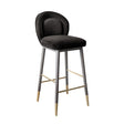 TOV Hailey Charcoal Grey Velvet Barstool