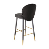 TOV Hailey Charcoal Grey Velvet Barstool