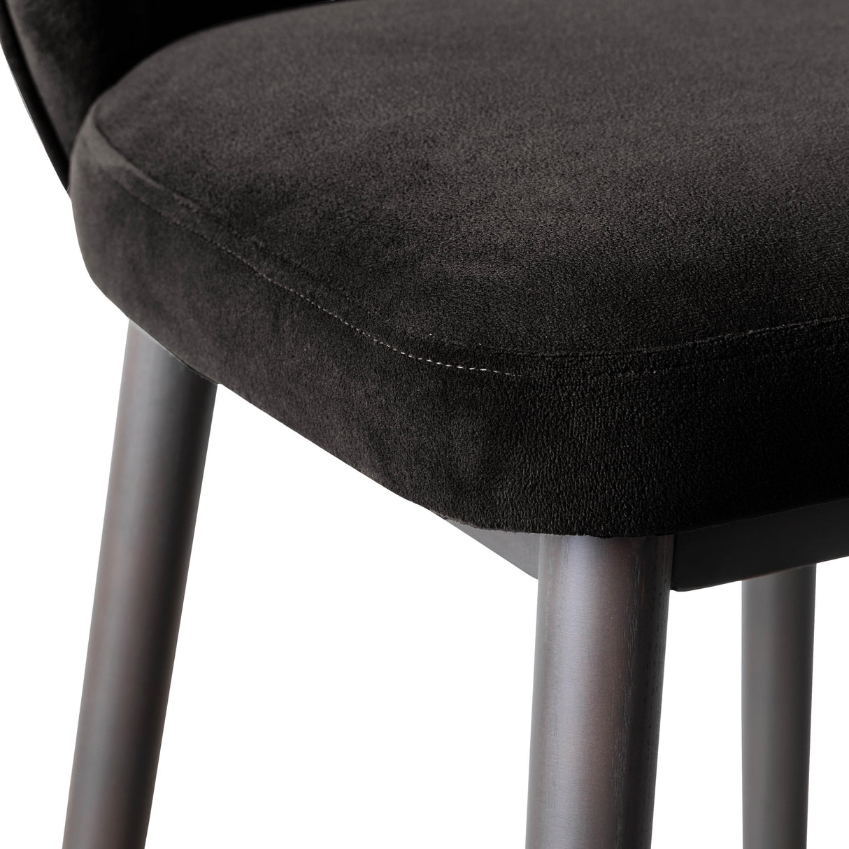 TOV Hailey Charcoal Grey Velvet Barstool