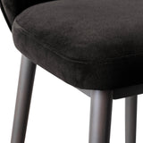TOV Hailey Charcoal Grey Velvet Barstool
