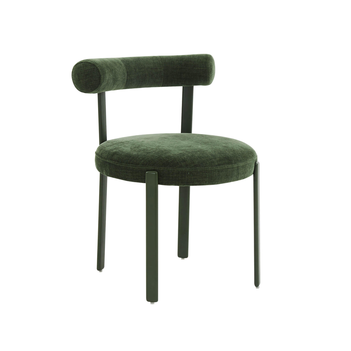 TOV Margaret Forest Green Performance Chenille Bolster Back Dining Chair