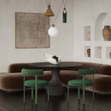 TOV Margaret Forest Green Performance Chenille Bolster Back Dining Chair