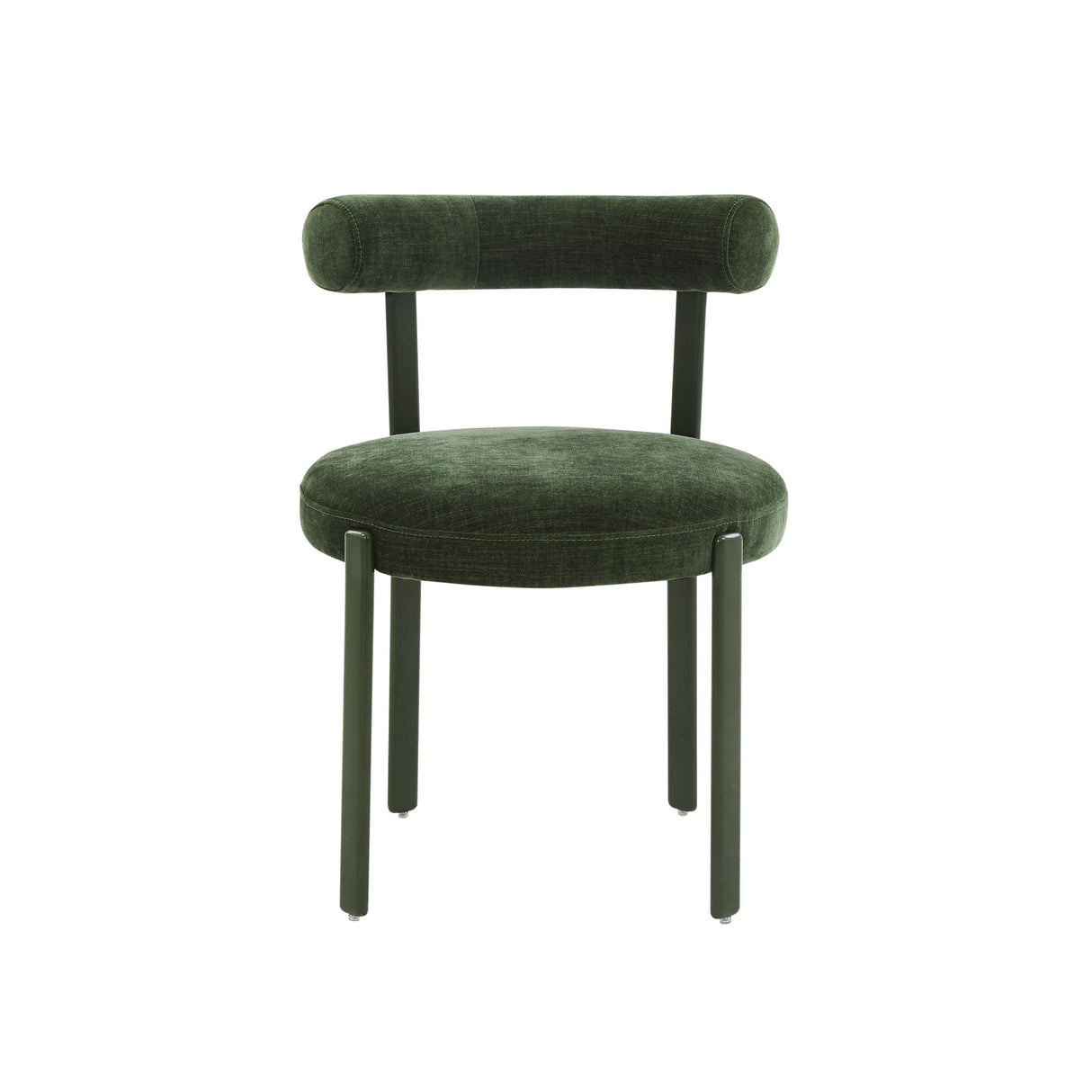 TOV Margaret Forest Green Performance Chenille Bolster Back Dining Chair