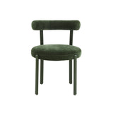 TOV Margaret Forest Green Performance Chenille Bolster Back Dining Chair