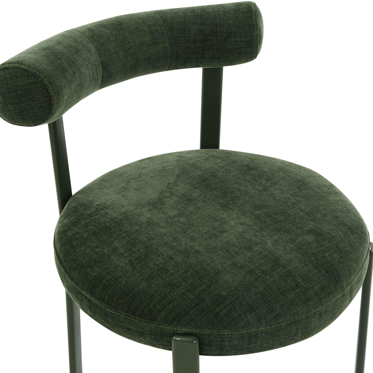 TOV Margaret Forest Green Performance Chenille Bolster Back Dining Chair