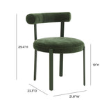TOV Margaret Forest Green Performance Chenille Bolster Back Dining Chair