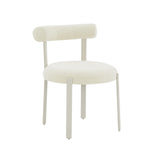 TOV Margaret Cream Performance Chenille Bolster Back Dining Chair
