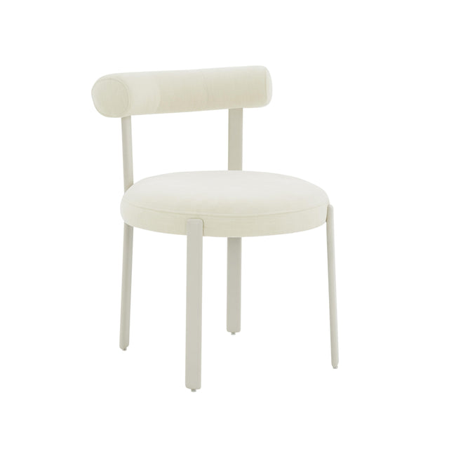TOV Margaret Cream Performance Chenille Bolster Back Dining Chair