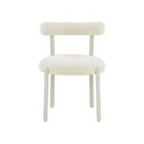 TOV Margaret Cream Performance Chenille Bolster Back Dining Chair