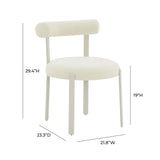 TOV Margaret Cream Performance Chenille Bolster Back Dining Chair