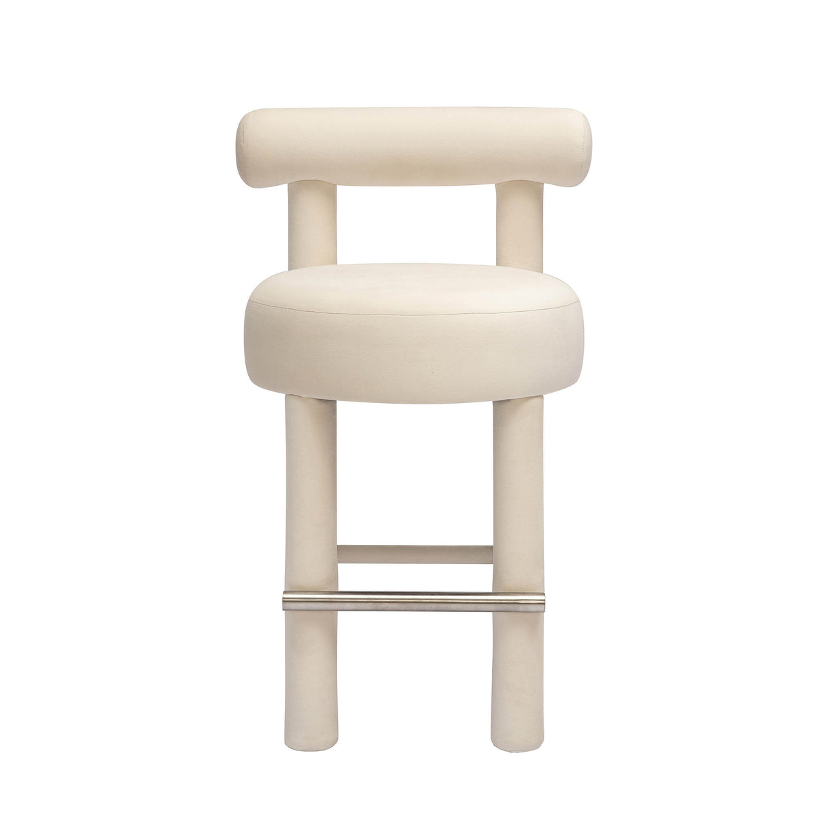 TOV Carmel Cream Velvet Counter Stool