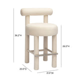 TOV Carmel Cream Velvet Counter Stool