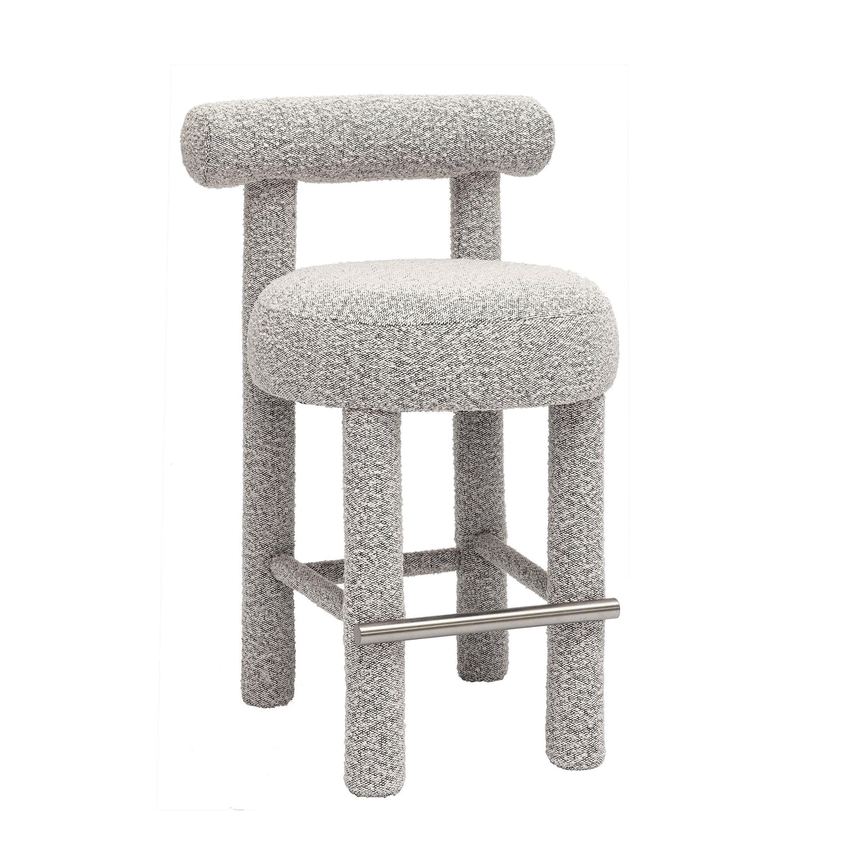 TOV Carmel Black & White Performance Boucle Counter Stool
