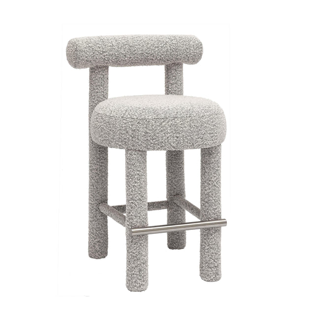 TOV Carmel Black & White Performance Boucle Counter Stool