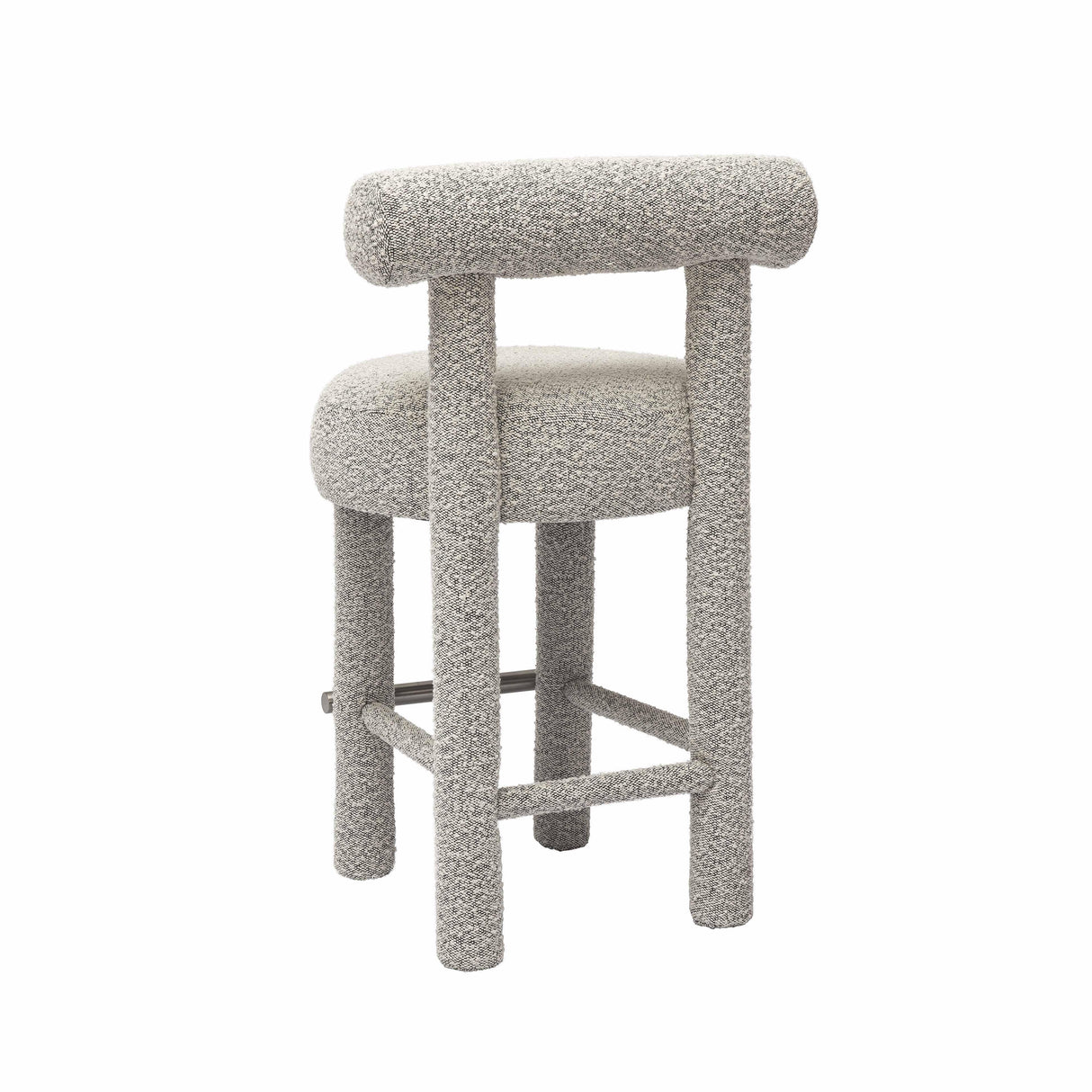 TOV Carmel Black & White Performance Boucle Counter Stool