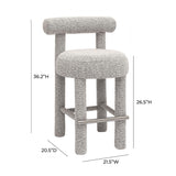 TOV Carmel Black & White Performance Boucle Counter Stool