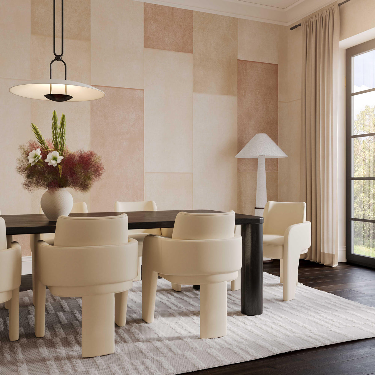 TOV Leo Cream Performance Vegan Leather Dining Chair