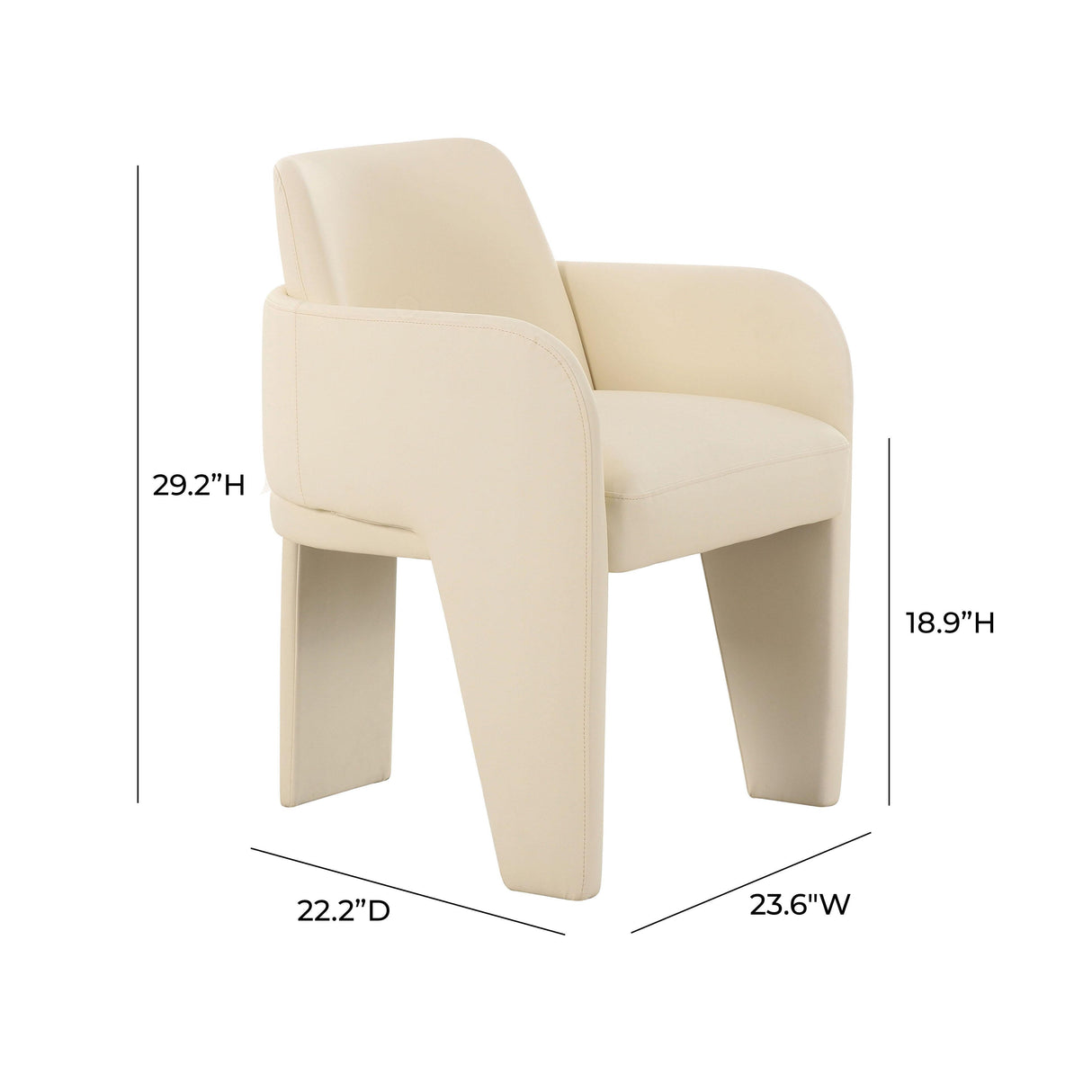 TOV Leo Cream Performance Vegan Leather Dining Chair