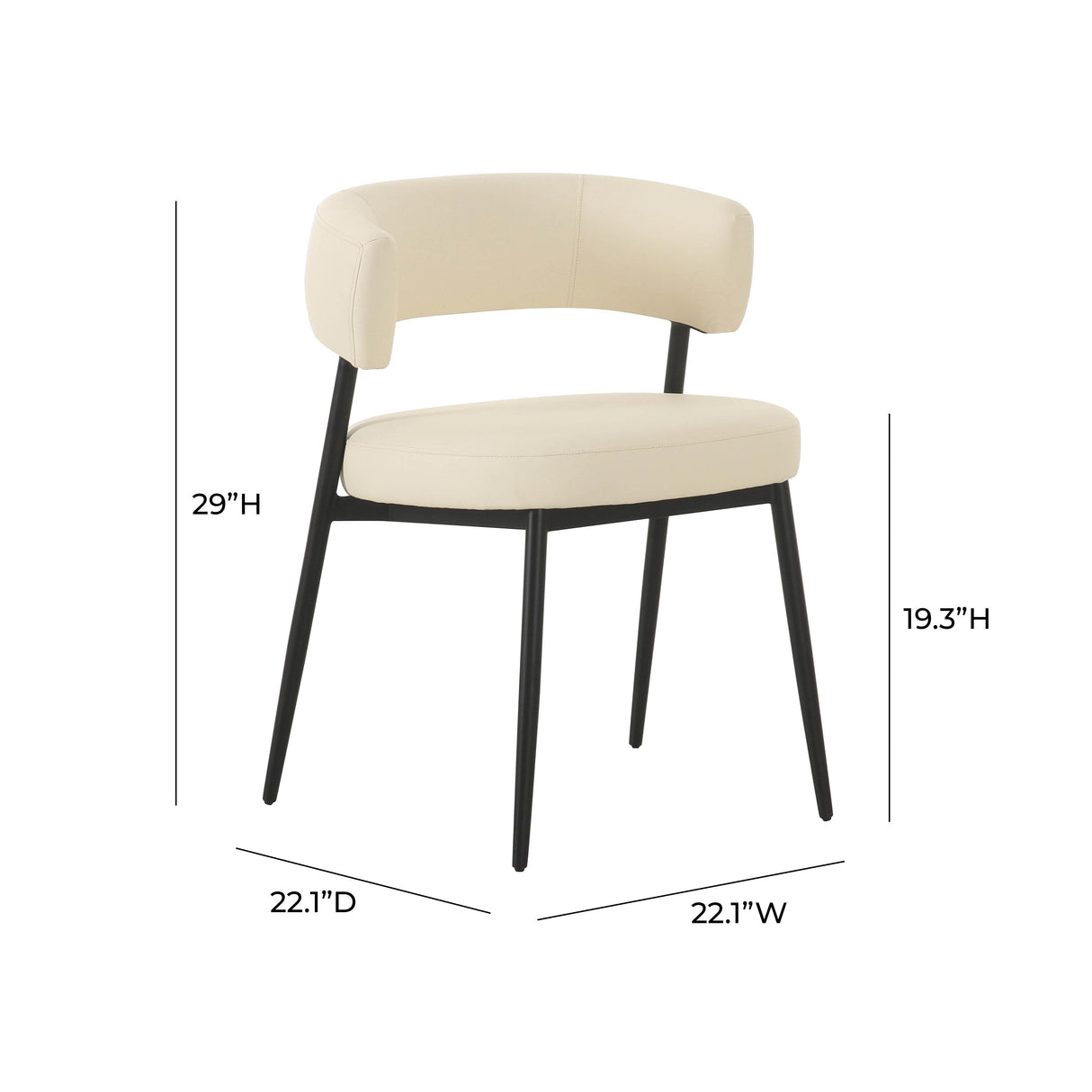 TOV Maxine Cream Performance Vegan Leather Dining Chair