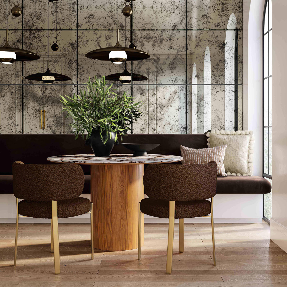 TOV Margaret Chocolate Brown Performance Boucle Dining Chair