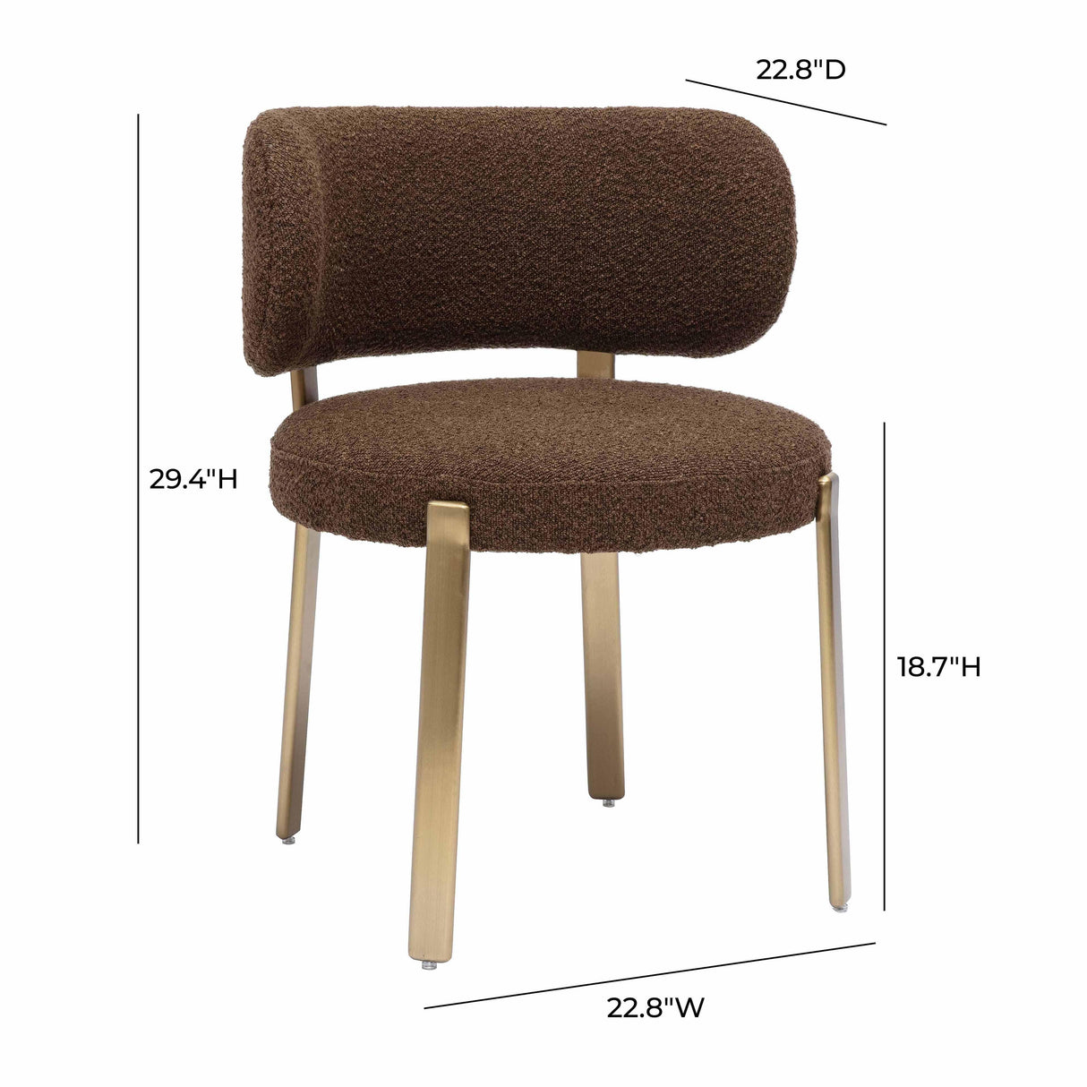 TOV Margaret Chocolate Brown Performance Boucle Dining Chair