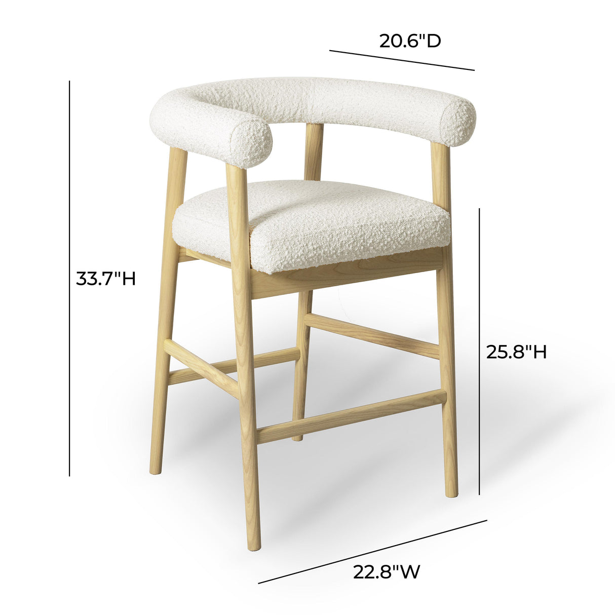 TOV Spara Cream Performance Boucle Counter Stool