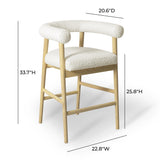 TOV Spara Cream Performance Boucle Counter Stool