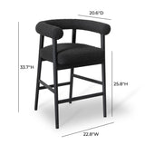 TOV Spara Black Performance Boucle Counter Stool