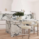 TOV Carmel Cream Boucle and Solid Wood Counter Stool