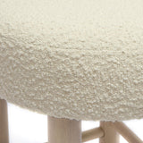 TOV Carmel Cream Boucle and Solid Wood Counter Stool