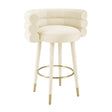 TOV Betty Cream Velvet Barstool