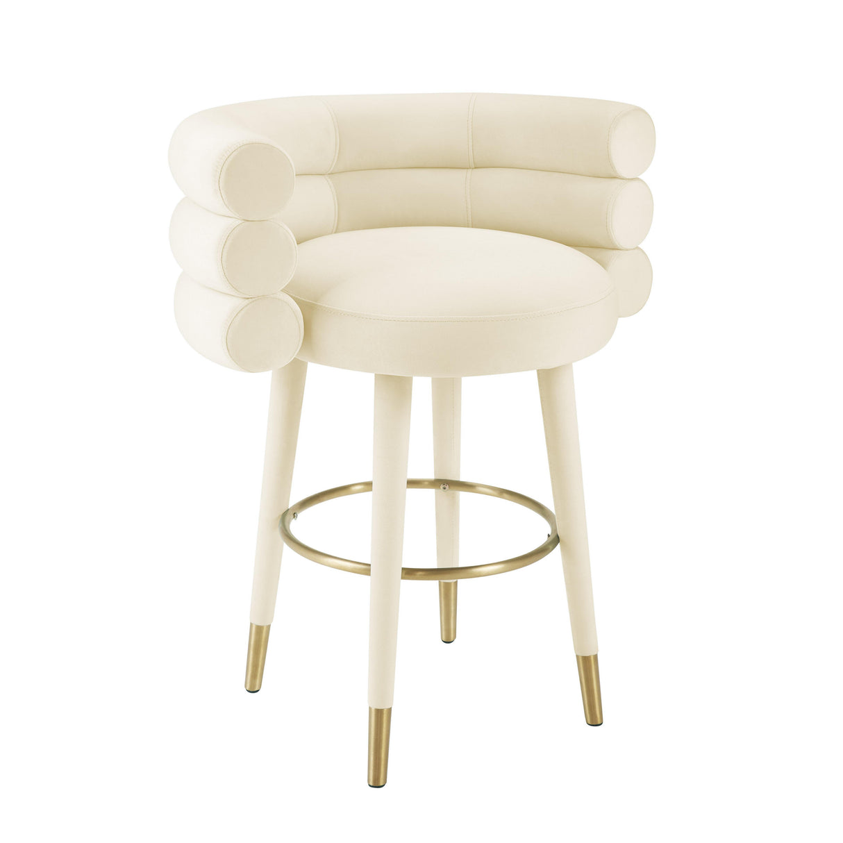 TOV Betty Cream Velvet Counter Stool