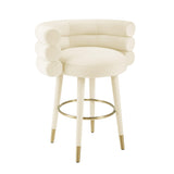 TOV Betty Cream Velvet Counter Stool