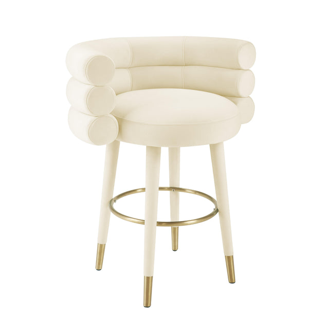 TOV Betty Cream Velvet Counter Stool
