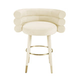 TOV Betty Cream Velvet Counter Stool