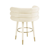 TOV Betty Cream Velvet Counter Stool