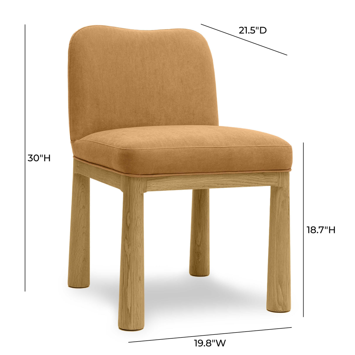TOV Tiara Cognac Performance Velvet Oak Dining Chair