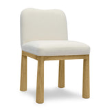 TOV Tiara Cream Performance Velvet Oak Dining Chair