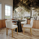 TOV Tiara Cream Performance Velvet Oak Dining Chair