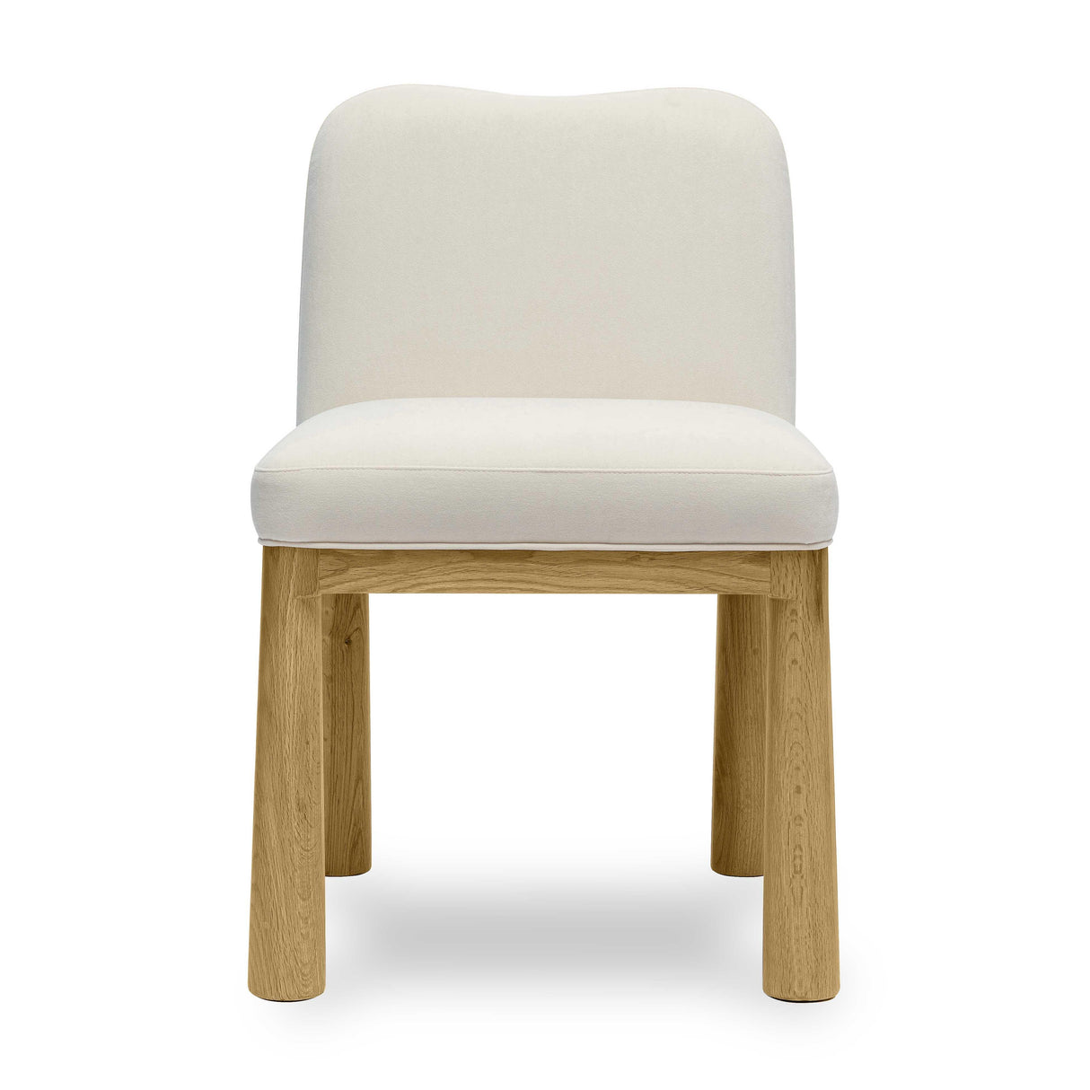 TOV Tiara Cream Performance Velvet Oak Dining Chair