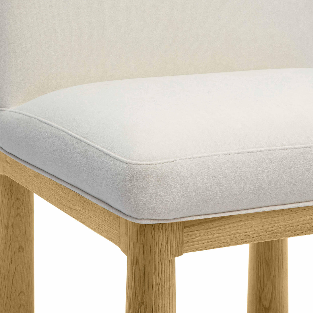 TOV Tiara Cream Performance Velvet Oak Dining Chair