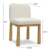 TOV Tiara Cream Performance Velvet Oak Dining Chair