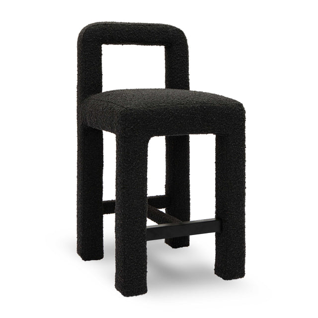 TOV Hazel Black Boucle Counter Stool