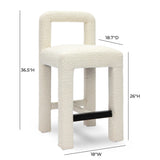 TOV Hazel Cream Boucle Counter Stool