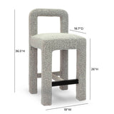 TOV Hazel Grey Boucle Counter Stool