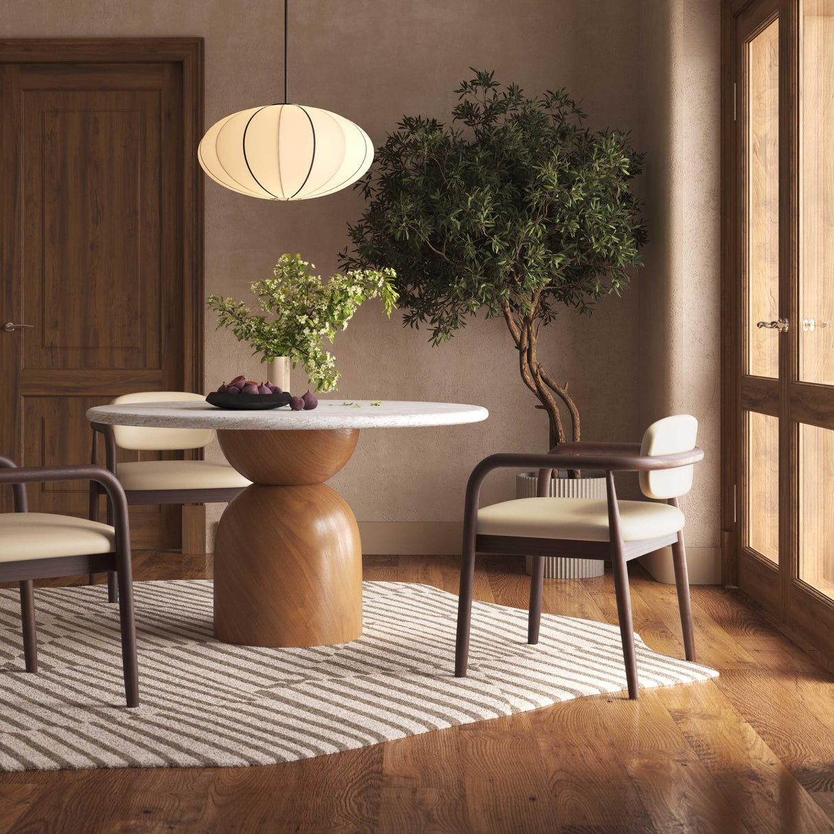 TOV Betsy Taupe Vegan Leather Dining Chair