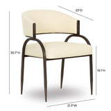 TOV Tatum Cream Performance Vegan Leather Dining Chair