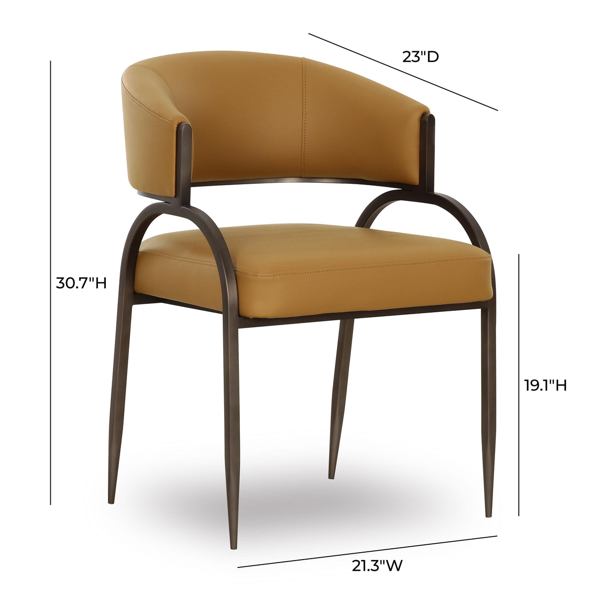 TOV Tatum Tan Performance Vegan Leather Dining Chair
