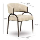 TOV Tatum Cream Textured Performance Boucle Dining Chair