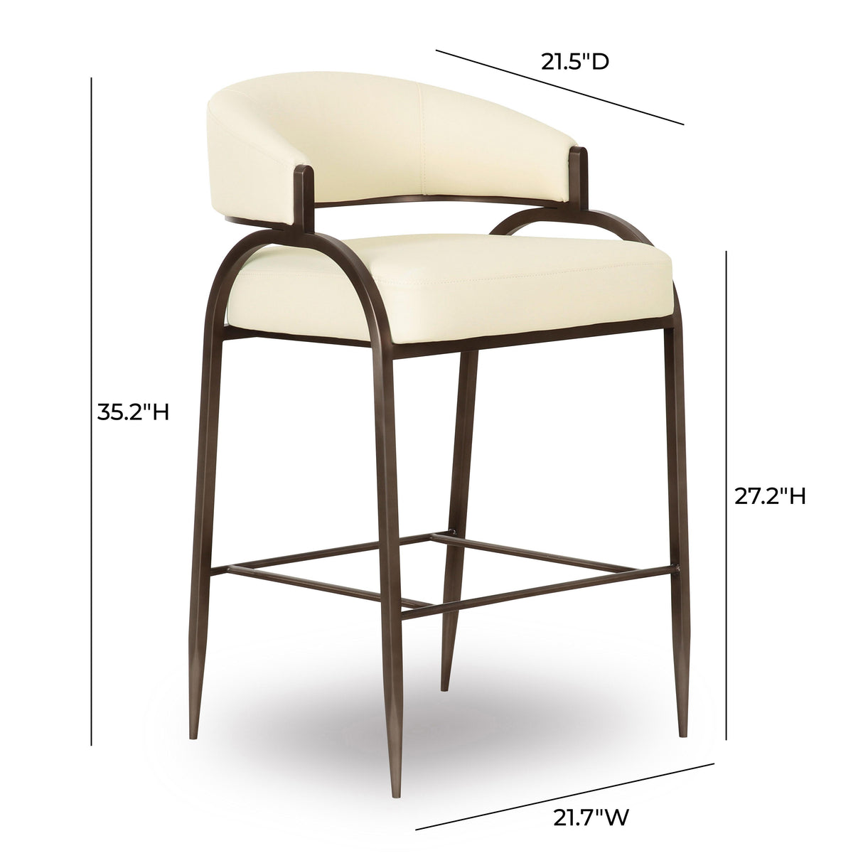 TOV Tatum Cream Performance Vegan Leather Counter Stool